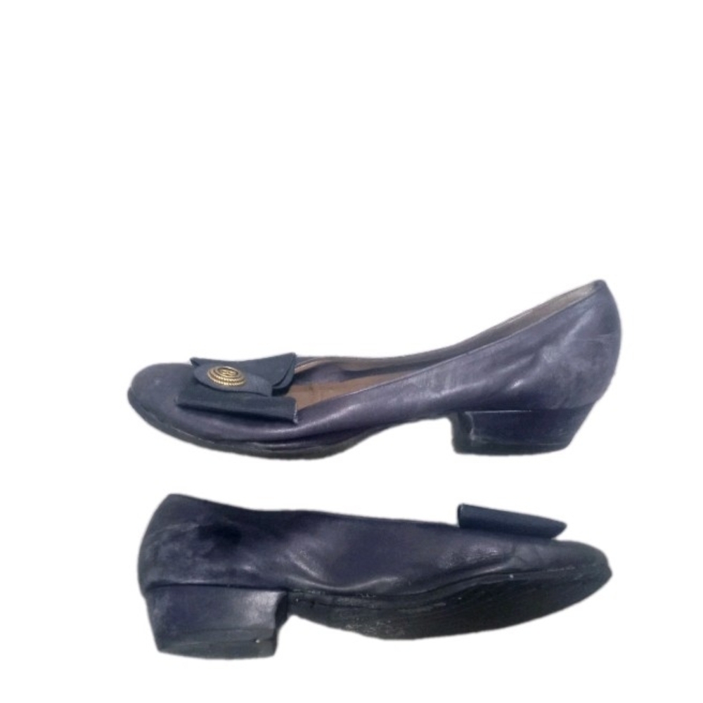 Bally of Switzerland Vintage Emily Navy Bow Embellished Heels Women's Size 5 - Picture 2 of 5
